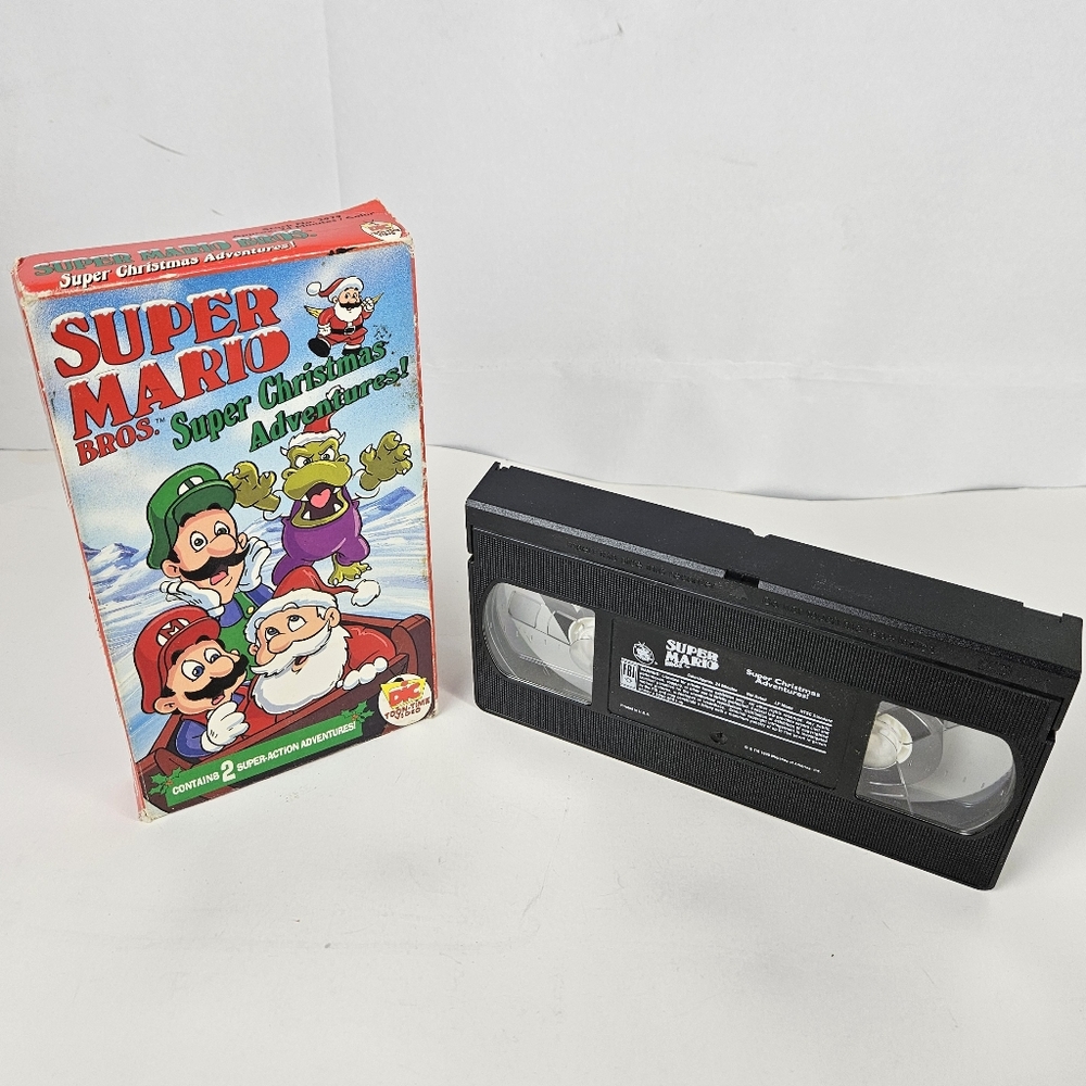 Super Mario Bros. Super Christmas Adventures! 1991 VHS Cartoon Rare Retro Tape